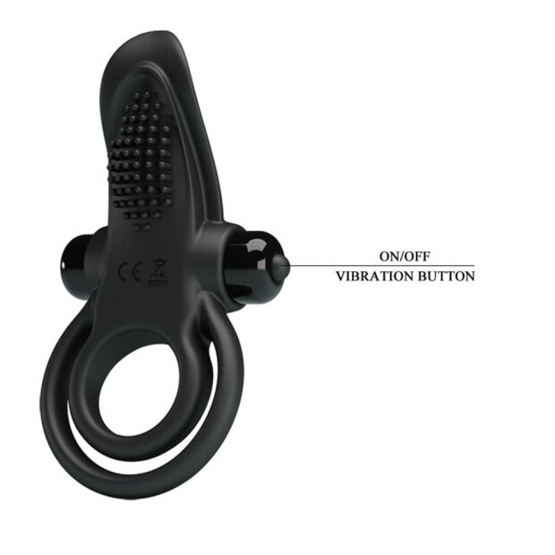 Pretty Love Vibrant Penis Ring mit Klitoris Stimulation schwarz