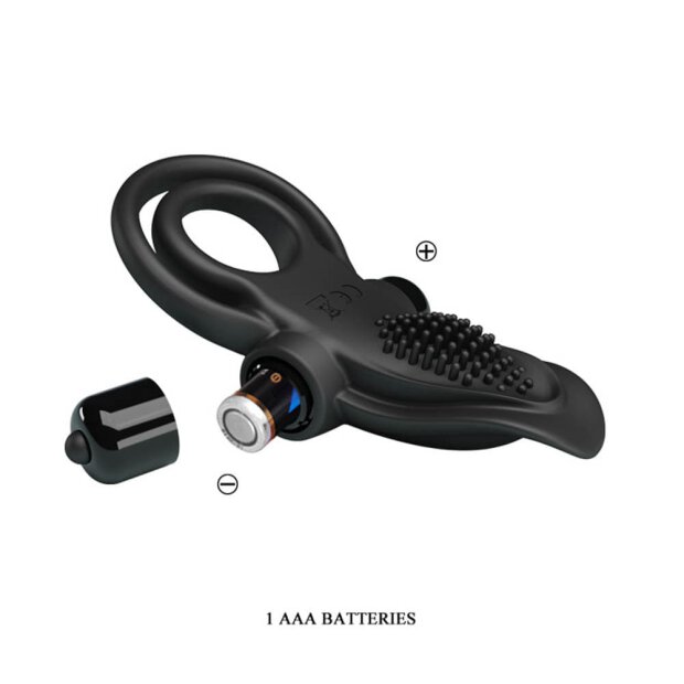 Pretty Love Vibrant Penis Ring mit Klitoris Stimulation schwarz