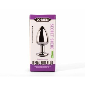 X-MEN Secret Shine Metal Butt Plug Black M 3,4 cm