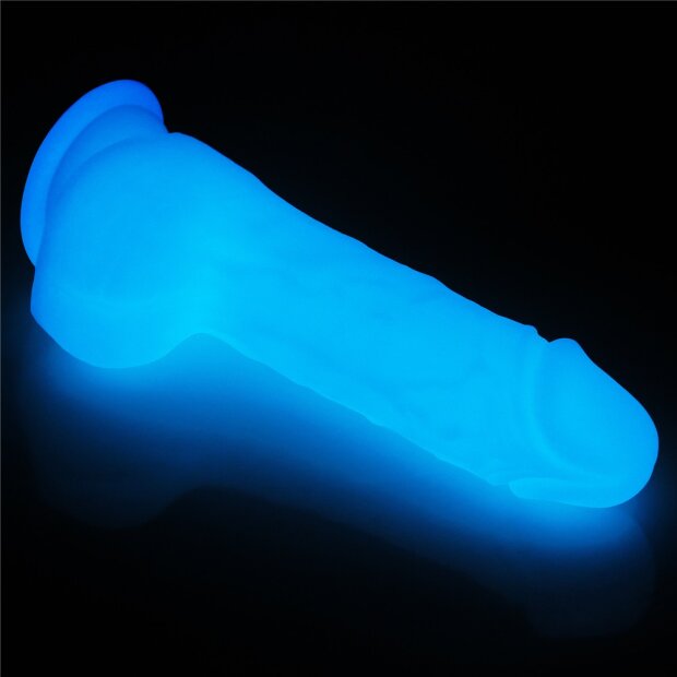 Lovetoy Lumino Play Silikone Dildo leuchtend Blau 19,3 cm
