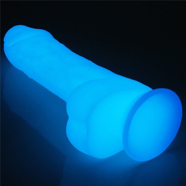 Lovetoy Lumino Play Silikone Dildo leuchtend Blau 19,3 cm