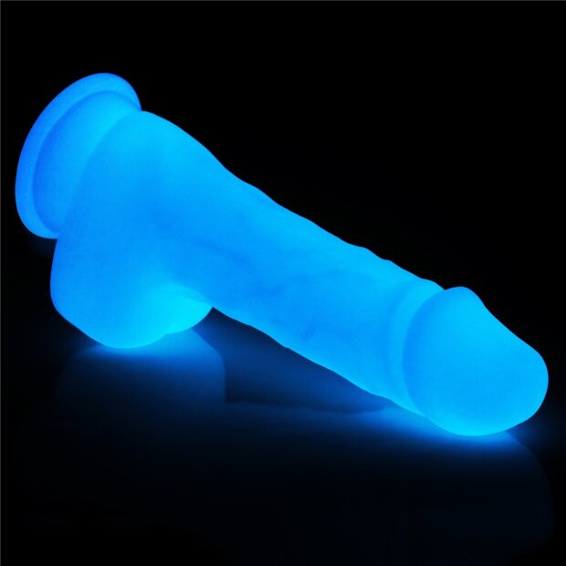 Lovetoy Lumino Play Silikone Dildo leuchtend Blau 19,3 cm
