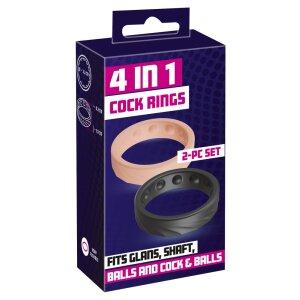 You2Toys- 4 in 1 Cock Rings 2-PC Set