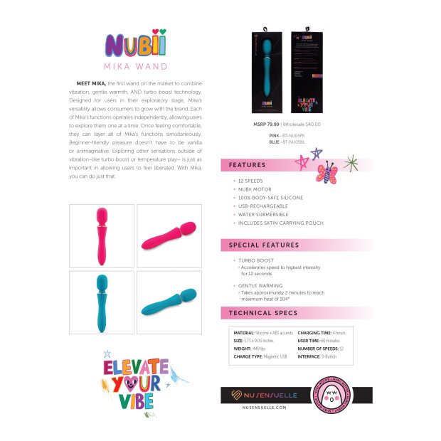 NU Sensuelle Nubii Mika Wand Blue