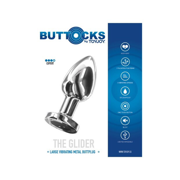 TOYTOY The Glider Vibro Anal Plug silber L 4,1 cm