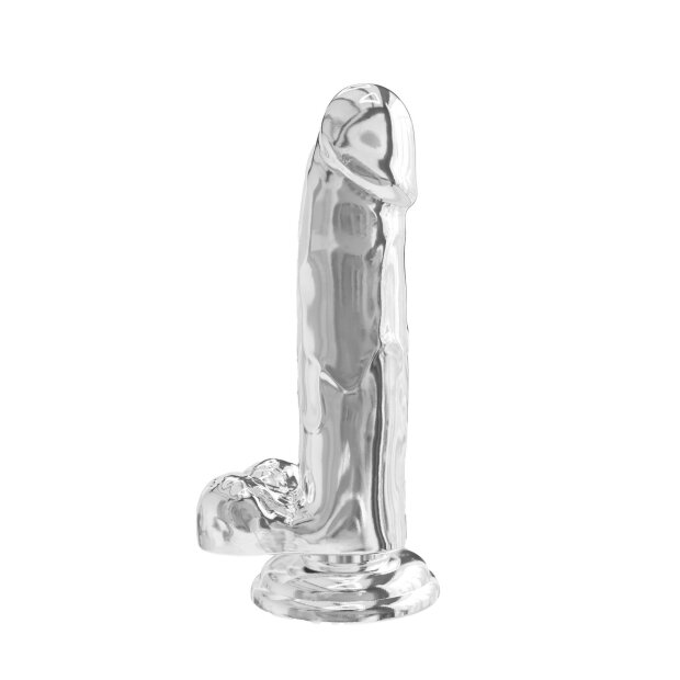 Clear Dildo w. Balls 7 inch - 18 cm