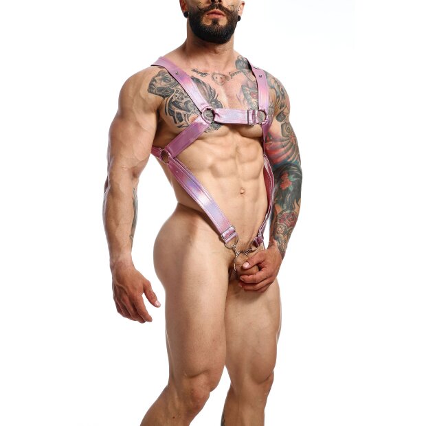 DNGEON Cross Cockring Harness Pink - OS