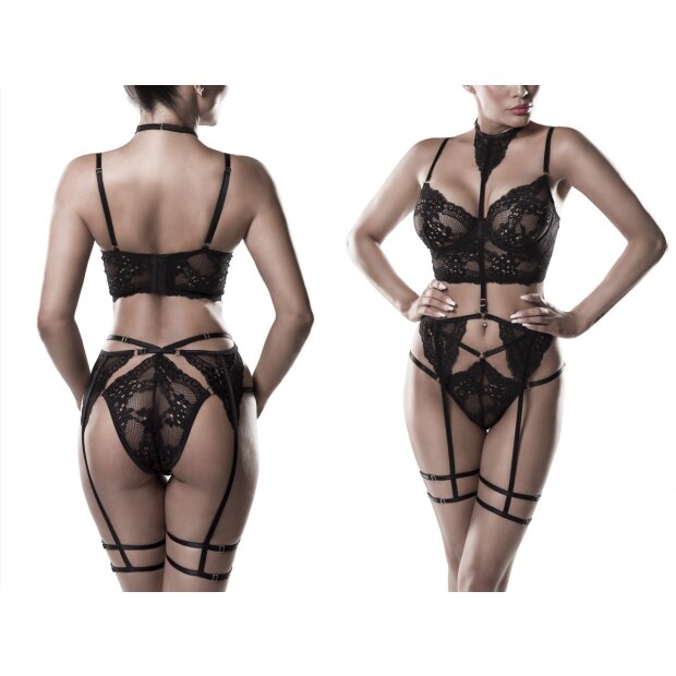 GREY VELVET 2-piece erotic set S