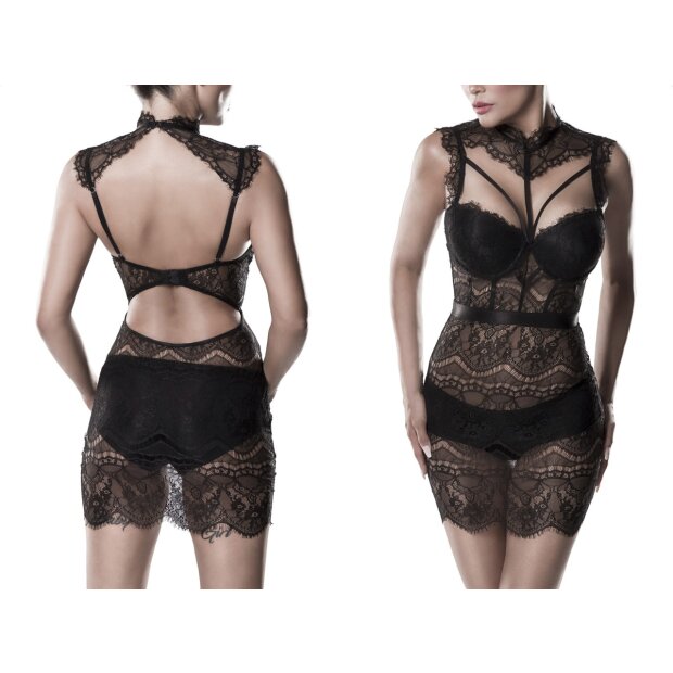 GREY VELVET 2-piece negligee set S