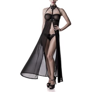 GREY VELVET 2-piece set (negligee, panties) S/M