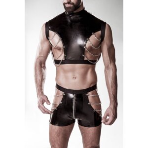 GREY VELVET MEN 2-piece faux leather set S/M