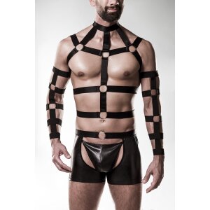 GREY VELVET MEN 4-pc harness set S/M