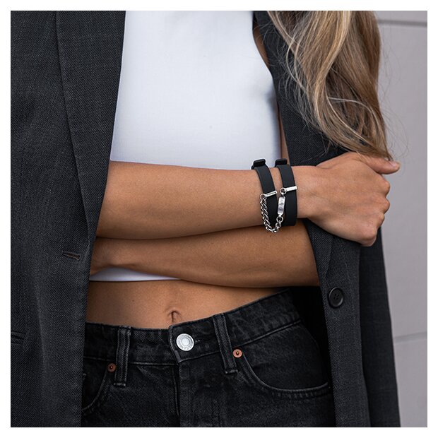 Crave - ID Cuffs Black/Silver