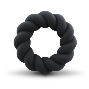 Rocks-off - Twist Non Vibrating Liquid Silicone Ring Black