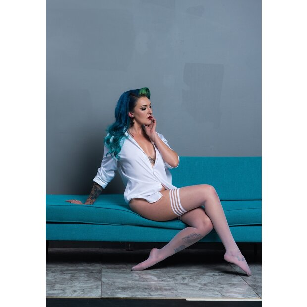 Kixies Ashley halterlose Strümpfe weiß S - XL