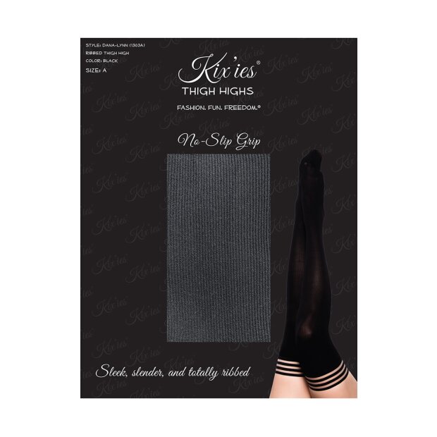 Kixies Dana Lynn halterlose Strümpfe blickdicht schwarz S - XL
