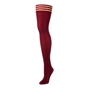 Kixies Holly halterlose Strümpfe schimmernd rot S - XL