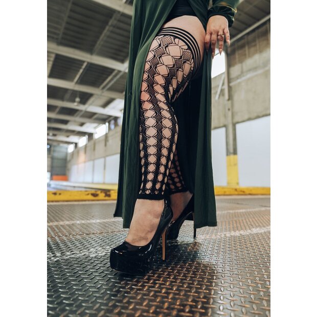 Kixies Jo jambières mi-cuisses à motifs noir S