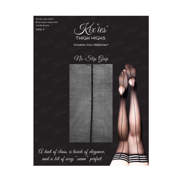 Kixies Lois bas autofixants avec couture centrale à larrière noir S