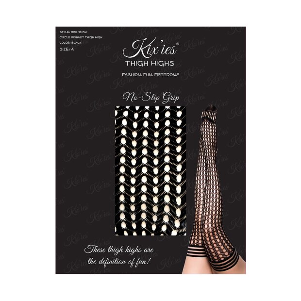 Kixies Mimi hold-up fishnet stockings black S