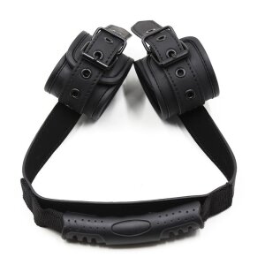 Kinky Puppy  Black handcuffs with a handle