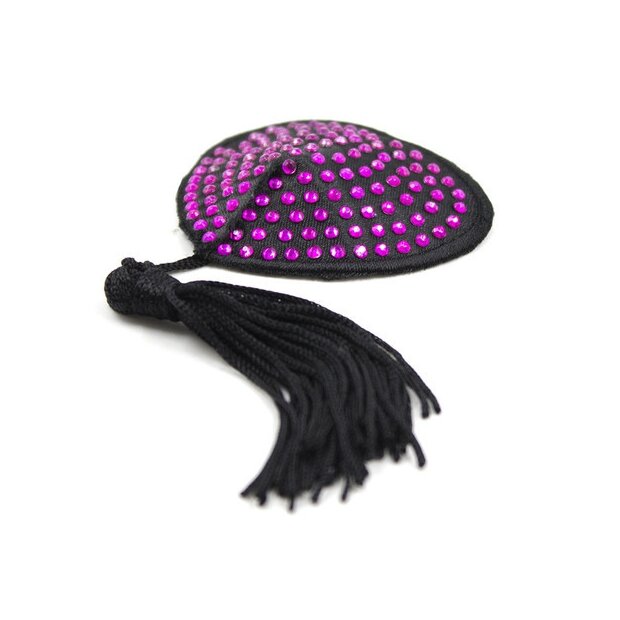 Joy Jewels Black-Purple Heart Nipple Cover x2