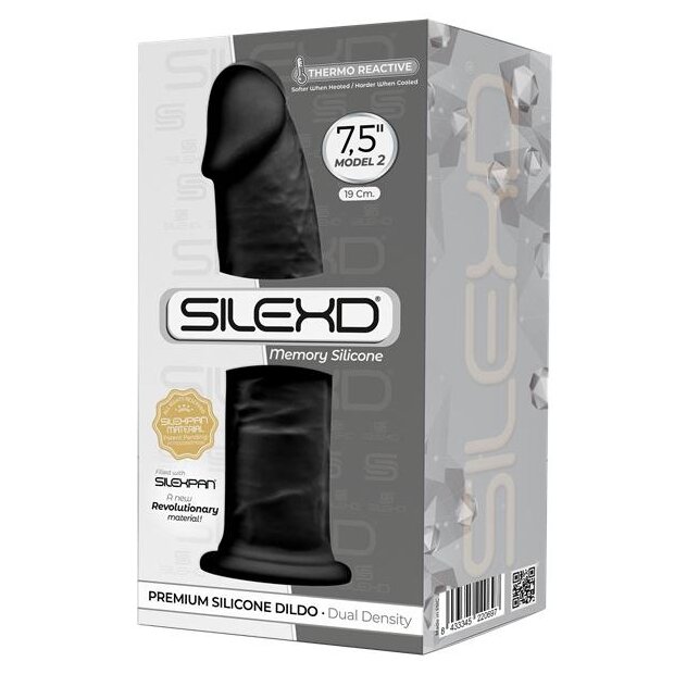 SILEXD Dildo Dual Density Modell 2 Schwarz 19 cm
