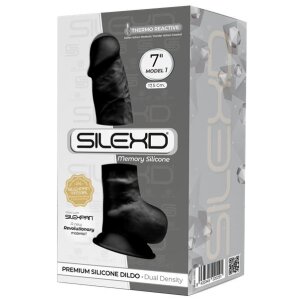 SILEXD Dildo Dual Density Silikon Modell 1 Schwarz 17,5 cm