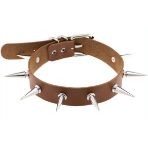 Joy Jewels Piky Lish Brown Spike Collar