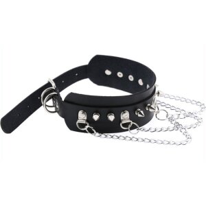 Joy Jewels Piky Spike Collar Black-Silver