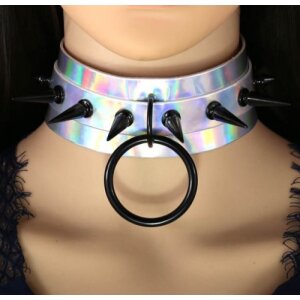 Joy Jewels Strobo Laser Spike Necklace Silver-Black