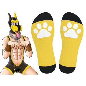 Kinky Puppy Socks Big Good Boy Yellow