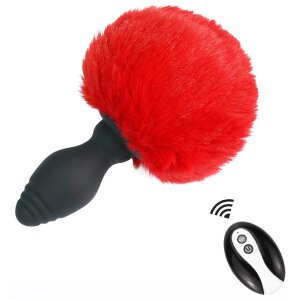 Kinky Puppy Tailyvibe Vibrating Plug with Pompon 6.5 x...