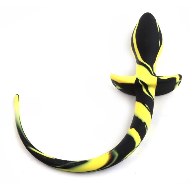 Kinky Puppy Plug Dog Tail 7.5 x 3.1cm Black-Yellow