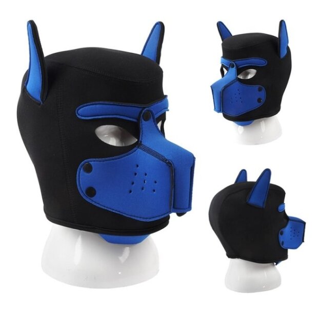 Kinky Puppy Neoprene Dog On Mask Black-Blue