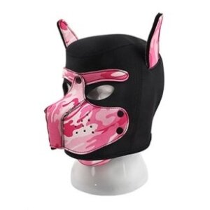 Kinky Puppy Neoprene Dog On Mask Black-Camouflage Pink