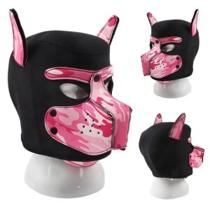 Kinky Puppy Neoprene Dog On Mask Black-Camouflage Pink