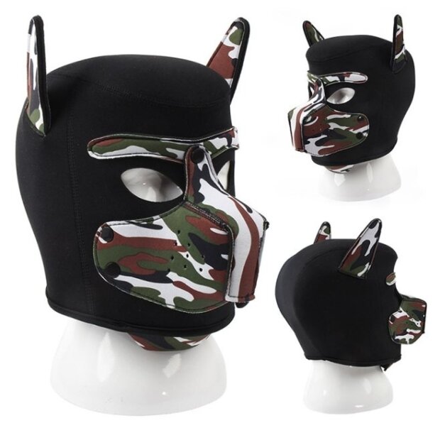 Kinky Puppy Neoprene Dog On Mask Black-Camouflage