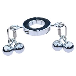 MenSteel Metal Ballstretcher with 4 Big Testicle Balls M...