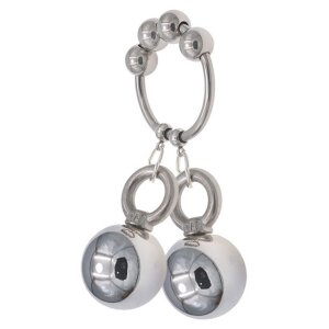 MenSteel Metal Ring with 2 Weight Hanger Balls XXL 160g