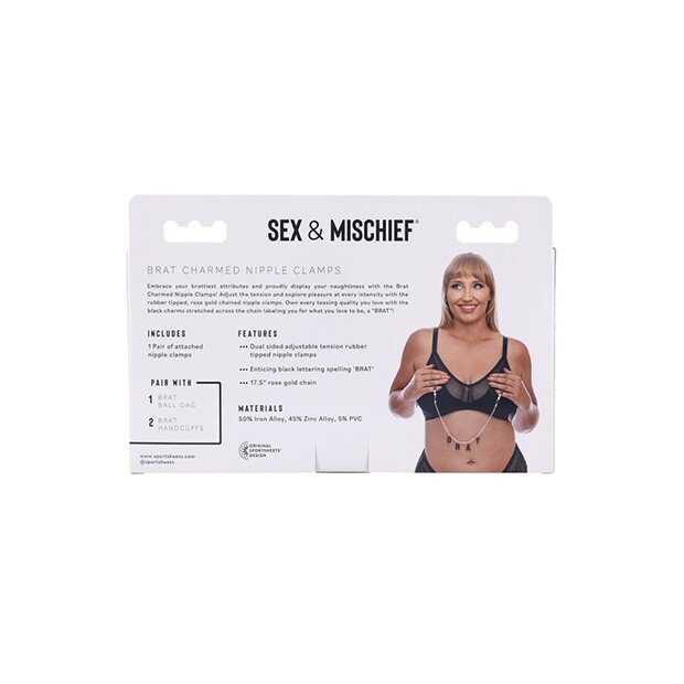 Sportsheets Sex & Mischief Brat Charmed Nipple Clamps