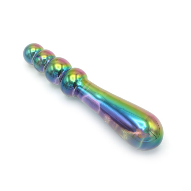 Kiotos Glass Dildo Beads Rainbow 18 cm