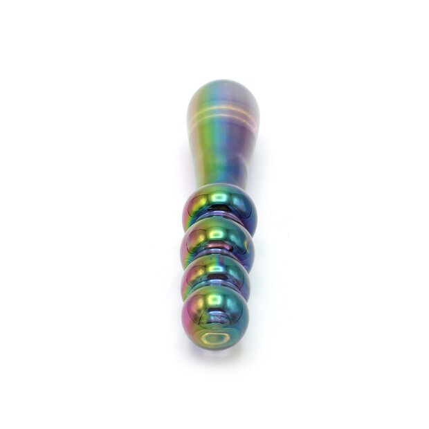 Kiotos Glass Dildo Beads Rainbow 18 cm