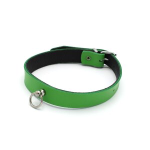 Kiotos Leather Collar Mini O-Ring Green