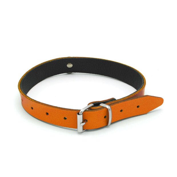 Kiotos Leather Collar Mini O-Ring Orange