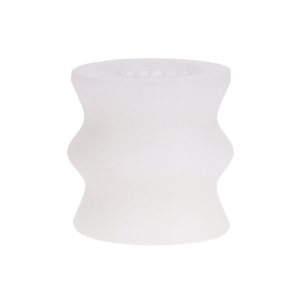 Doc Johnson Glow Helping Head Silicone Masturbator Sleeve - Frost / Green Glow