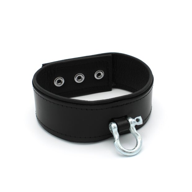 Kiotos Leather Push Button Collar with Metal Shackle