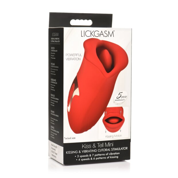 XR Brands Kiss and Tell Silicone Kissing and Vibrating Clitoral Stimulator Red