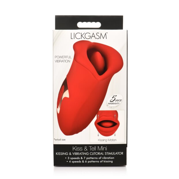 XR Brands Kiss and Tell Silicone Kissing and Vibrating Clitoral Stimulator Red