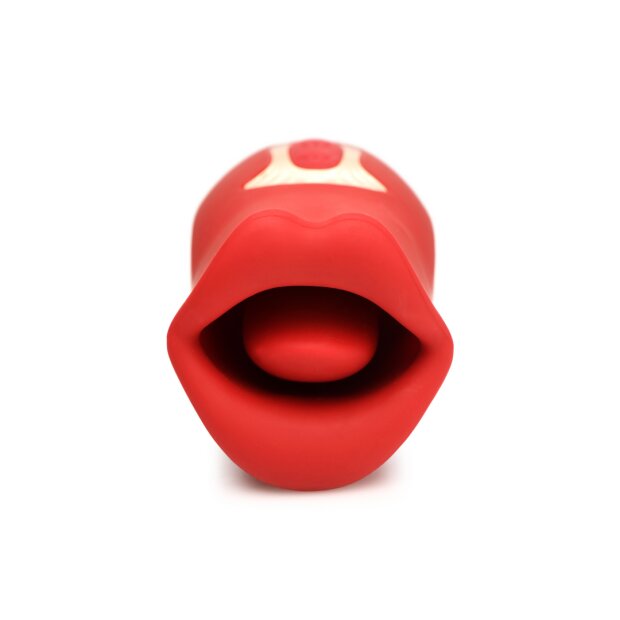 XR Brands Kiss and Tell Silicone Kissing and Vibrating Clitoral Stimulator Red